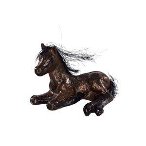 Custom Breyer Stablemate Horse Lying Down Thoroughbred Foal Bay Faux Mane Tail